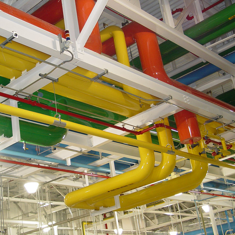 Pipe Insulation Showcasing PVC Colors